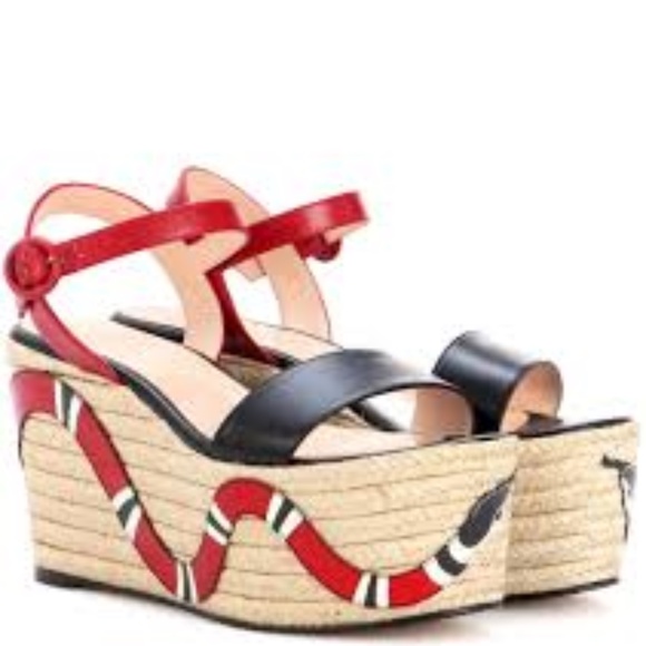 Gucci platform snake sandals size 37 - Picture 1 of 4